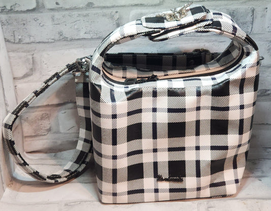 Black and White Checked Handbag