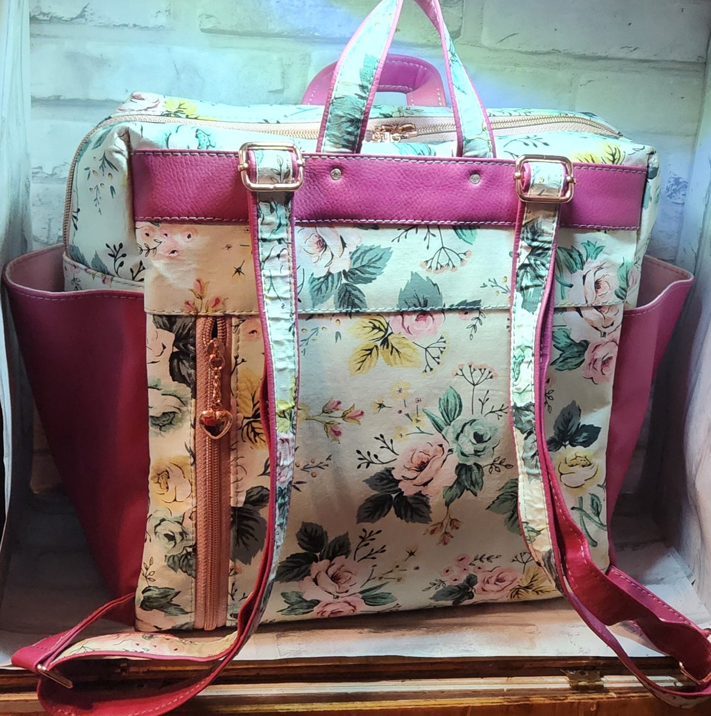 Pink and Floral Backpack