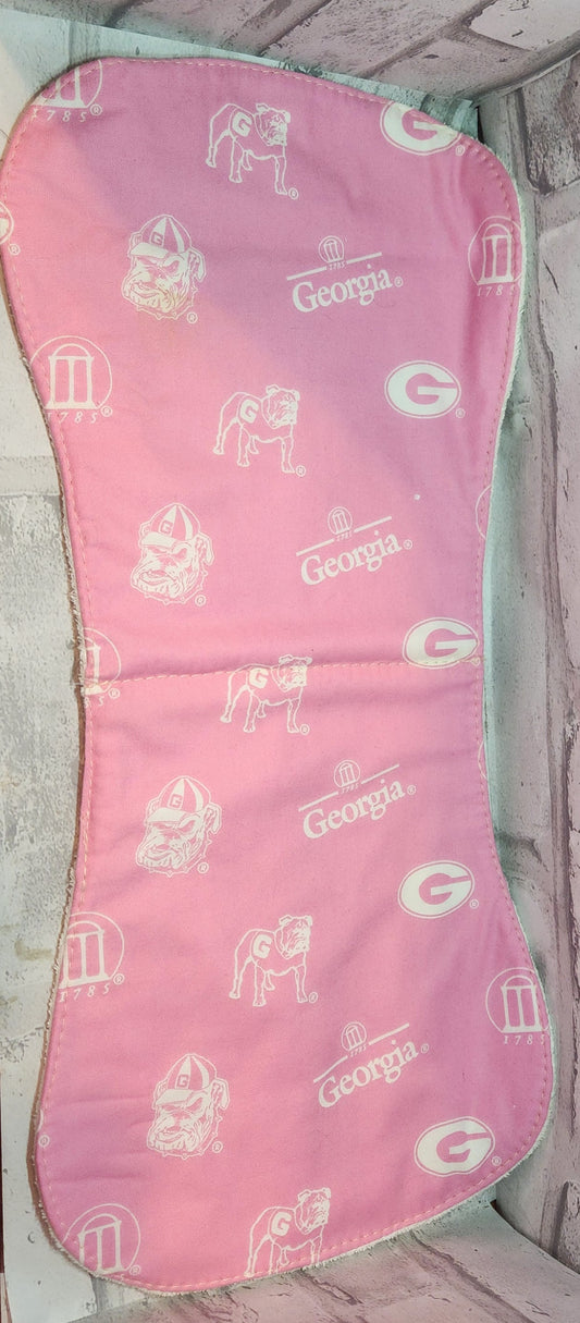 Pink Ga Bulldogs Burp Clothe