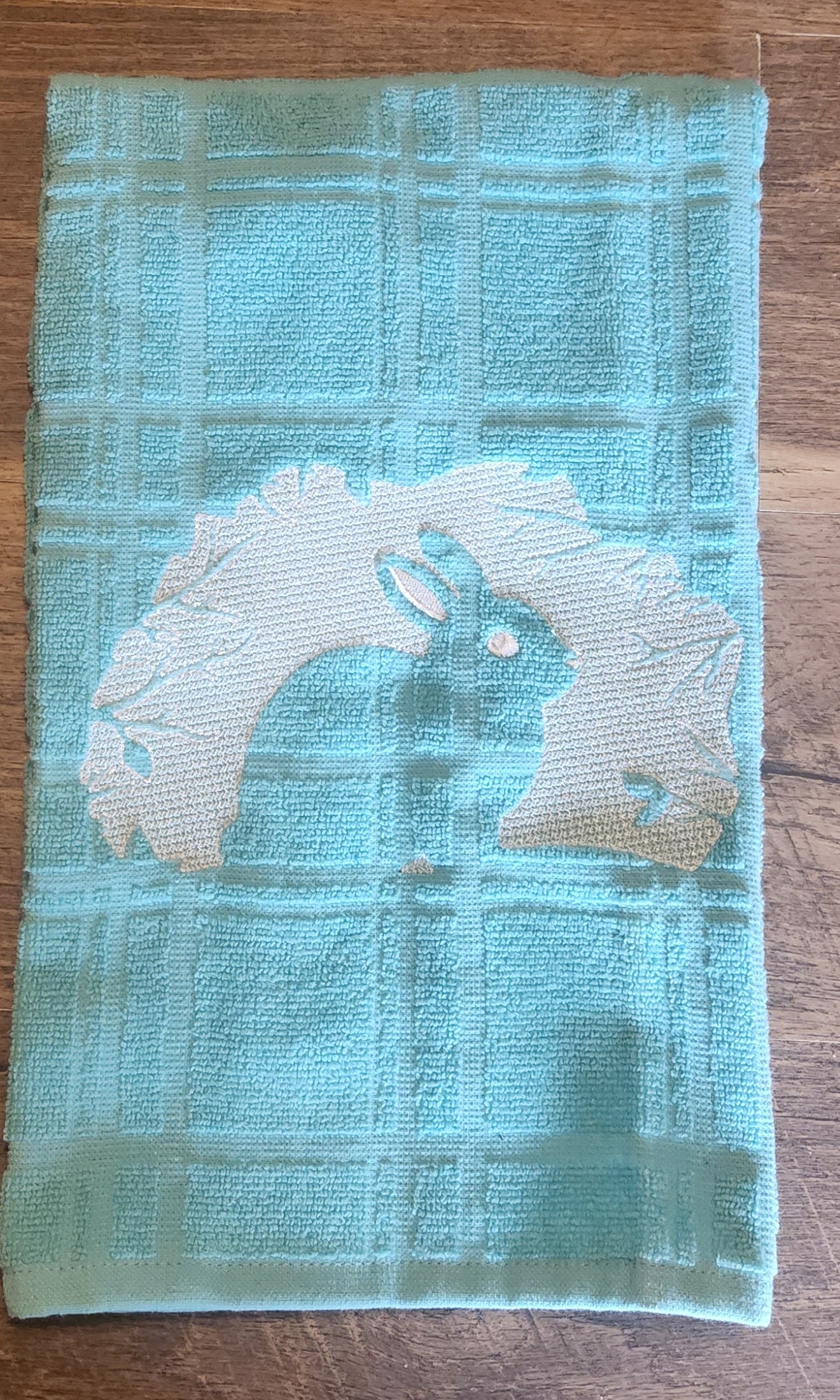 Embossed Embroidered Bunny Towel