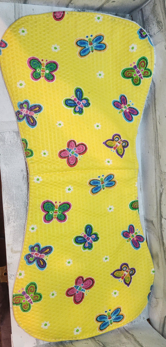 Yellow Butterfly Burp Clothes