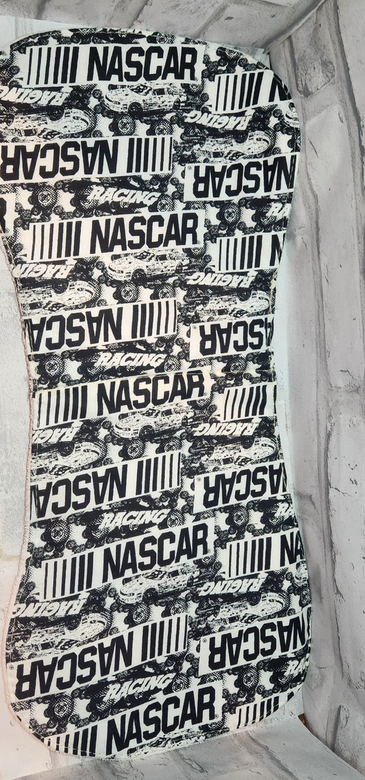 Black and White Nascar Burp Clothe