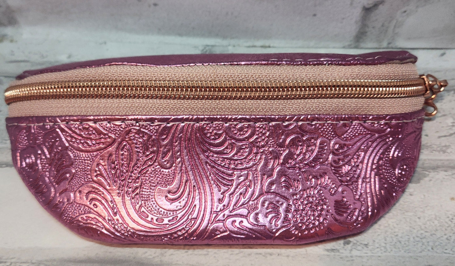 Pink Embossed Glasses/ Sun Glasses Case (small)