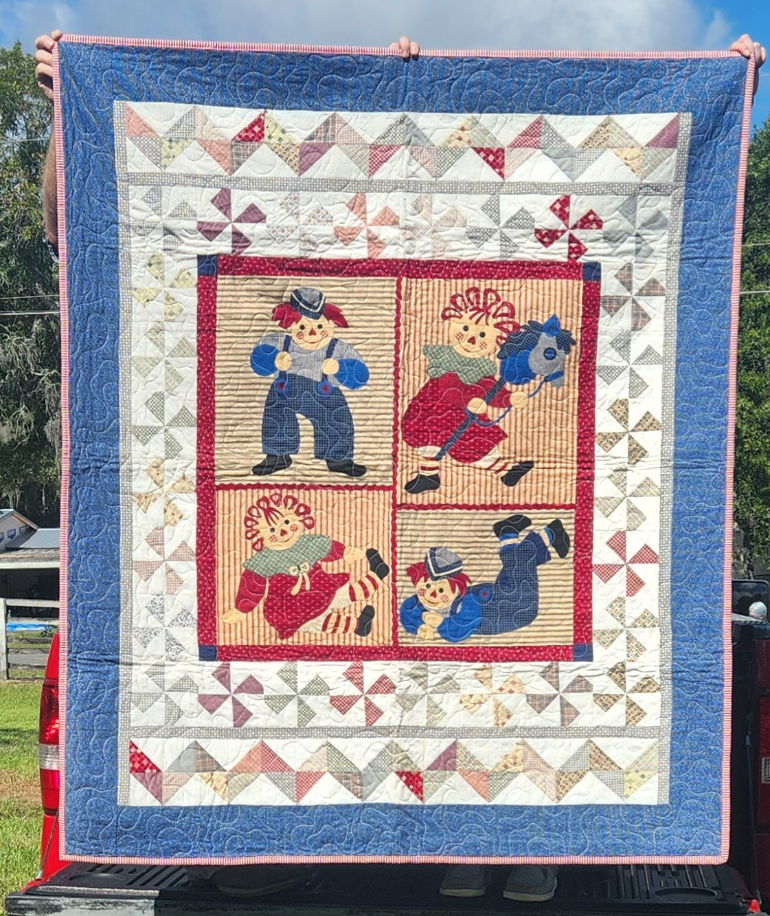 Handmade Raggedy Ann and Andy Quilt